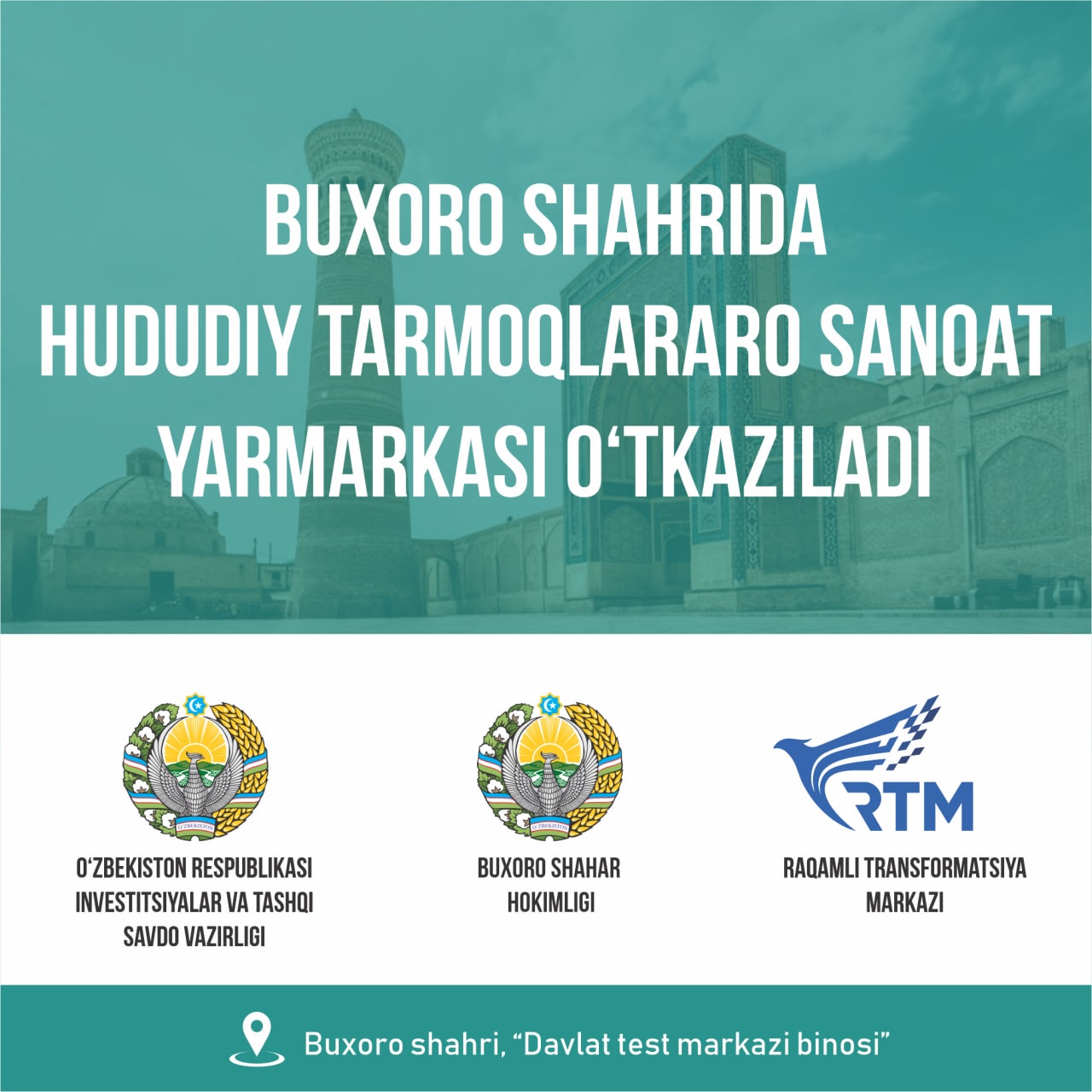 Buxoroda hududiy tarmoqlararo sanoat yarmarkasi o‘tkaziladi